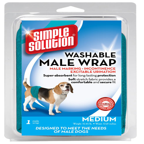 Simple Solution Washable Male Wrap Blue Medium