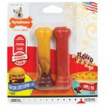 Nylabone Power Chew Flavor Frenzy Durable Dog Chew Toys Twin Pack Bacon Cheeseburger Apple Pie; 1ea-SMall-Regular 2 ct