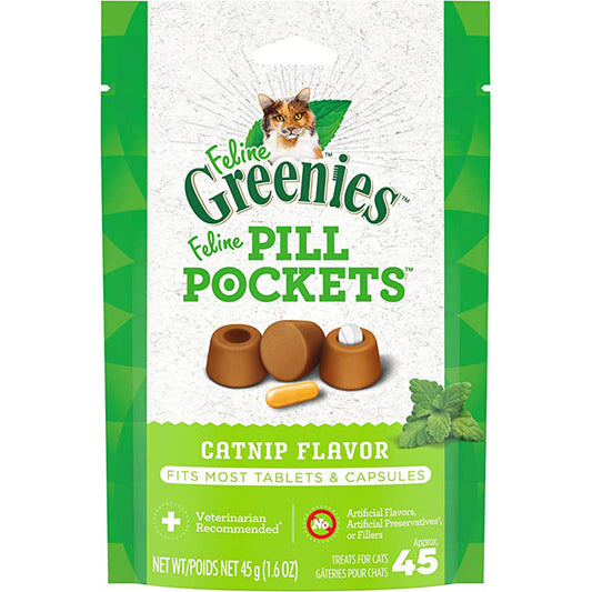 Greenies Feline Pill Pockets Cat Treats Catnip; 1ea-1.6 oz