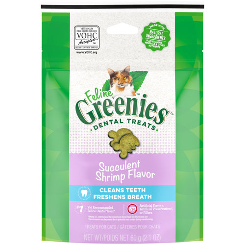 Greenies Feline Adult Cat Dental Treats Succulent Shrimp 4.6 oz