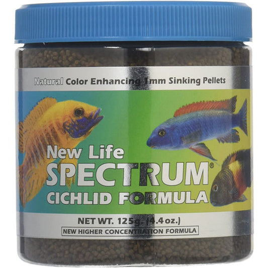 New Life Spectrum Cichlid Sinking Pellets Fish Food 2.8 oz Regular